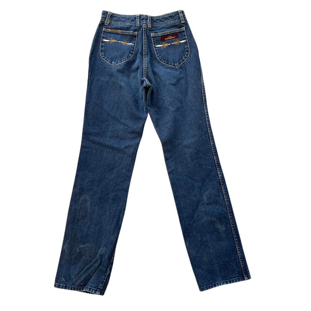 Vintage Jordache Dark Wash High Rise Straight Leg Jeans Embroidered